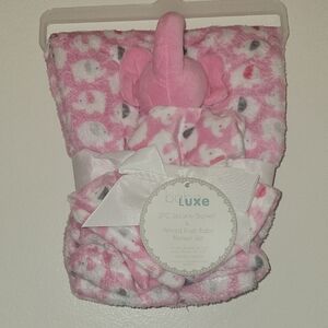 Bluxe Pink Plush Baby Blanket Set